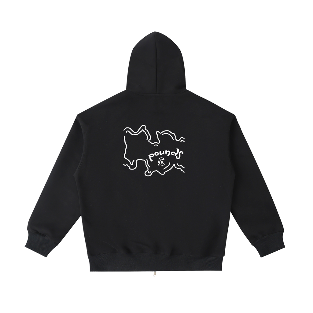 POUNDS ZIP UP Essential Heavyweight Pocket Hoodie