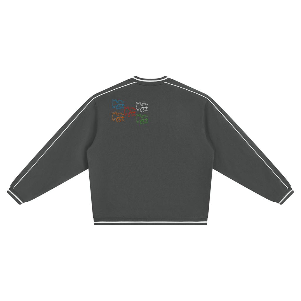 POUNDS FIVE STAR Unisex Color Block V-Neck Sweatshirt