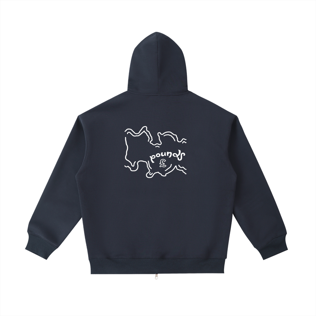 POUNDS ZIP UP Essential Heavyweight Pocket Hoodie