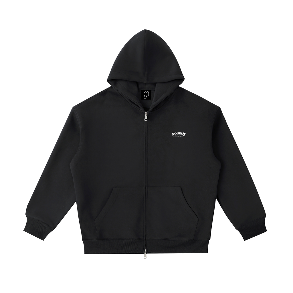 POUNDS ZIP UP Essential Heavyweight Pocket Hoodie