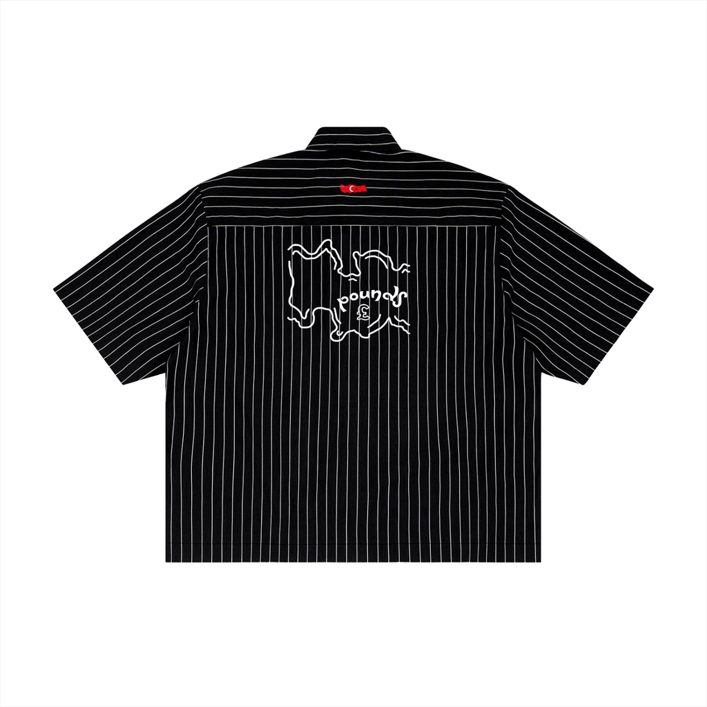 Unisex Striped Boxy Button-Up Shirt