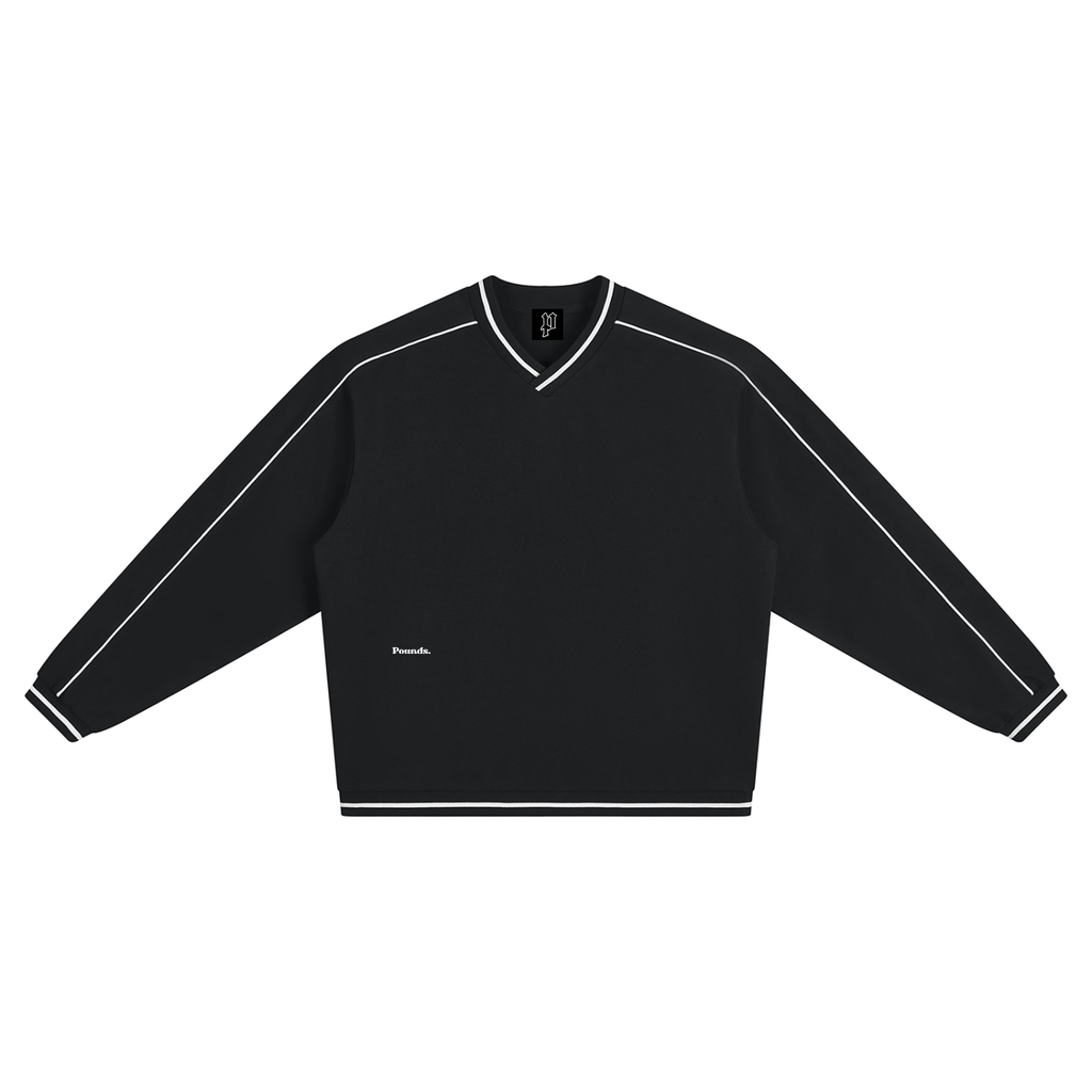 POUNDS FIVE STAR Unisex Color Block V-Neck Sweatshirt
