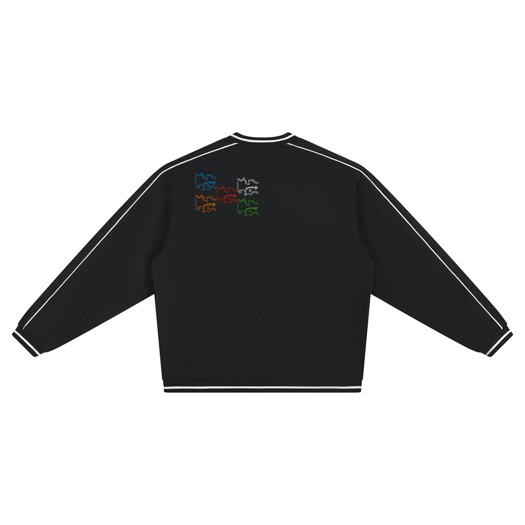 POUNDS FIVE STAR Unisex Color Block V-Neck Sweatshirt